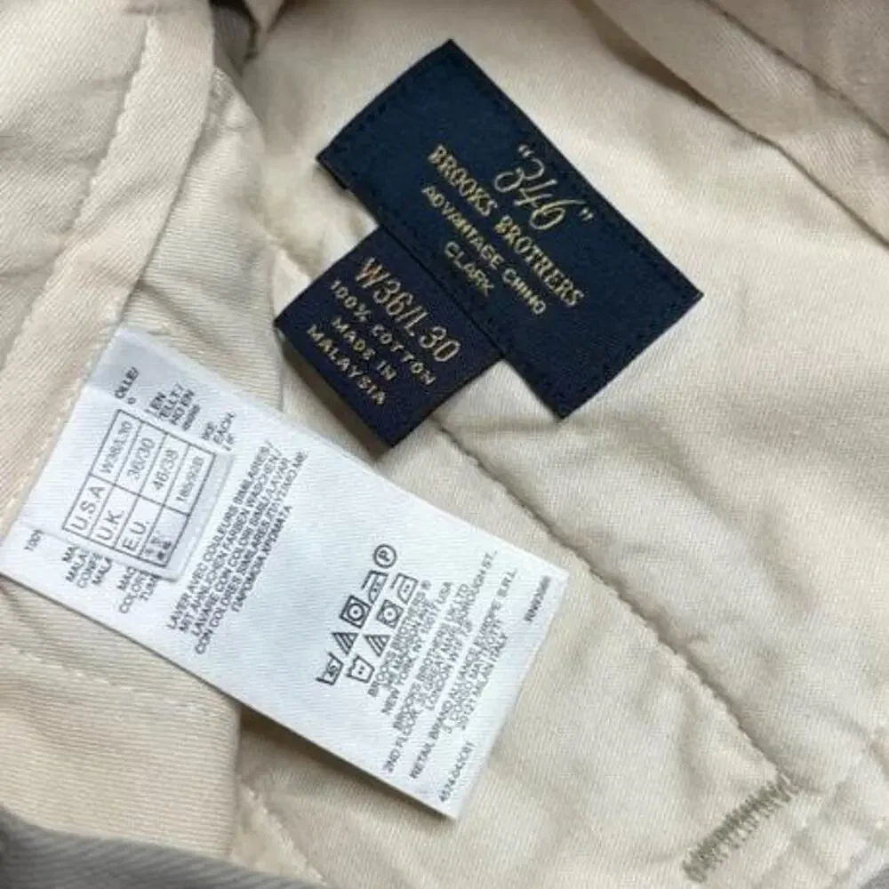 Brooks Brothers Advantage Chino Clark Fit Pants Size 36x30 Tan